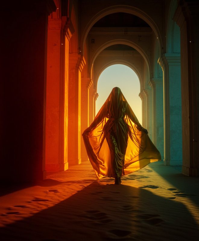 Golden Figure in Hallway Golden Figure in Hallway