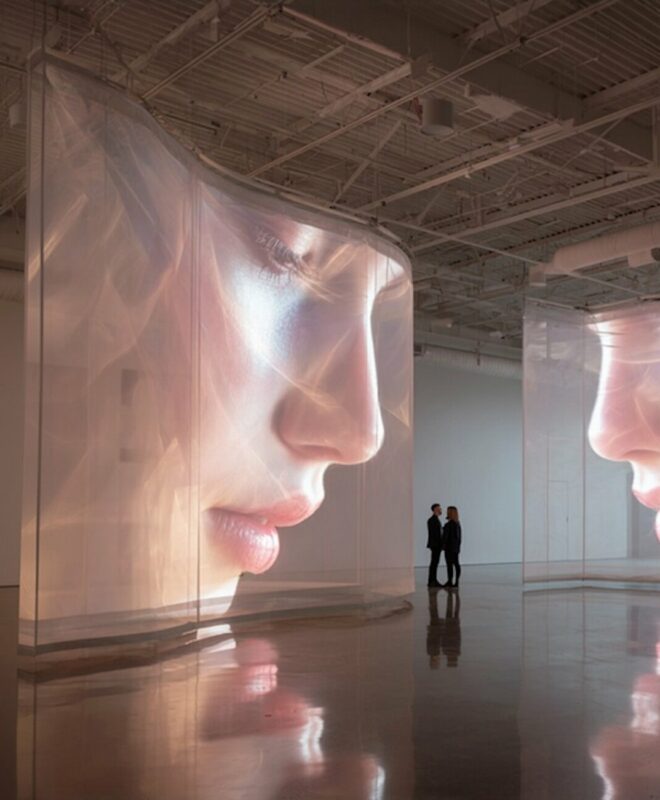 Modern Art Gallery Scene Modern Art Gallery Scene